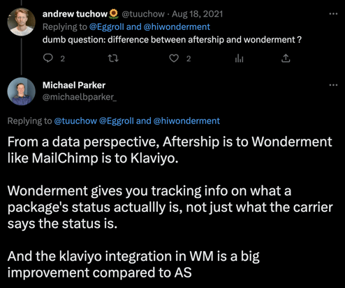 Michael Parker Luminaid Wonderment vs Aftership