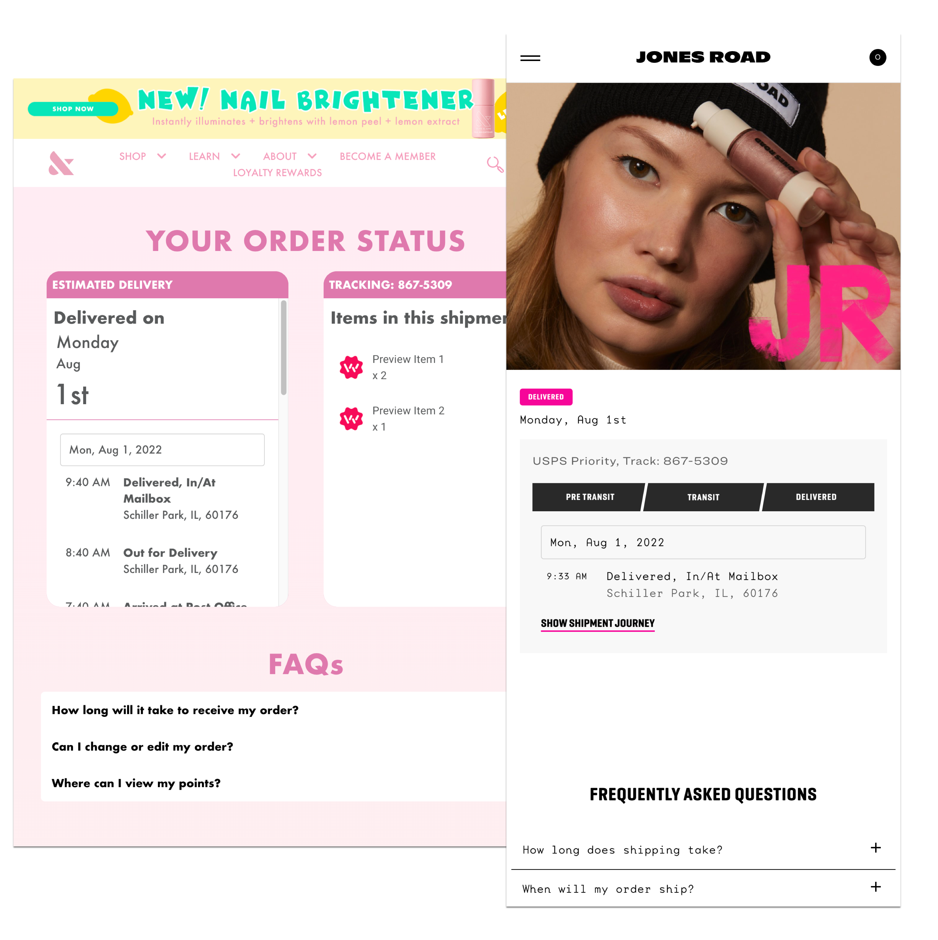 Beauty Tracking Pages