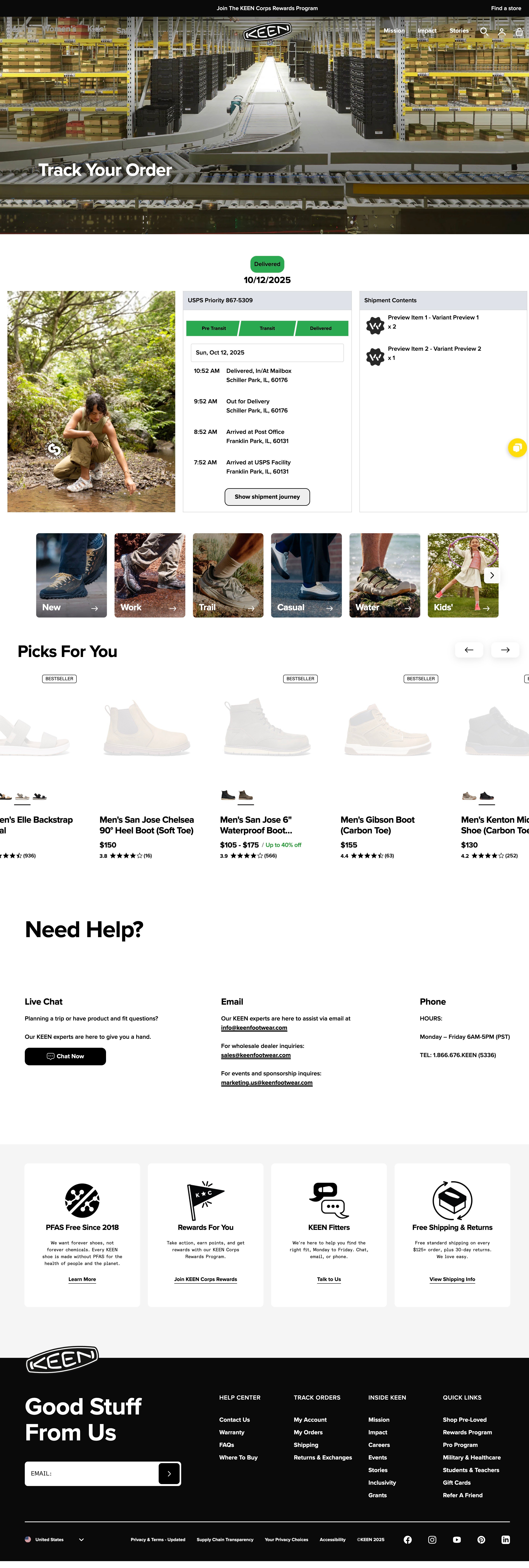 Keen Three-Column Industry Tracking Page screenshot