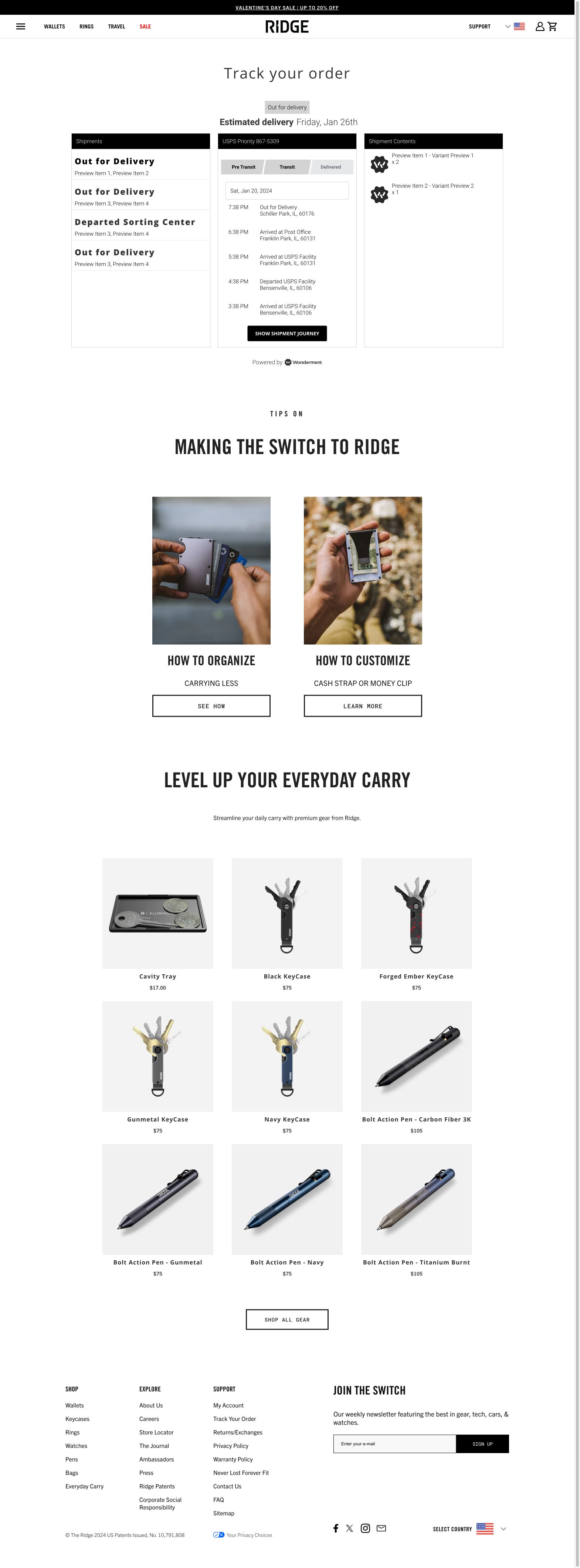 The Ridge Wallet Three-Column Apparel and Accessories Tracking Page 