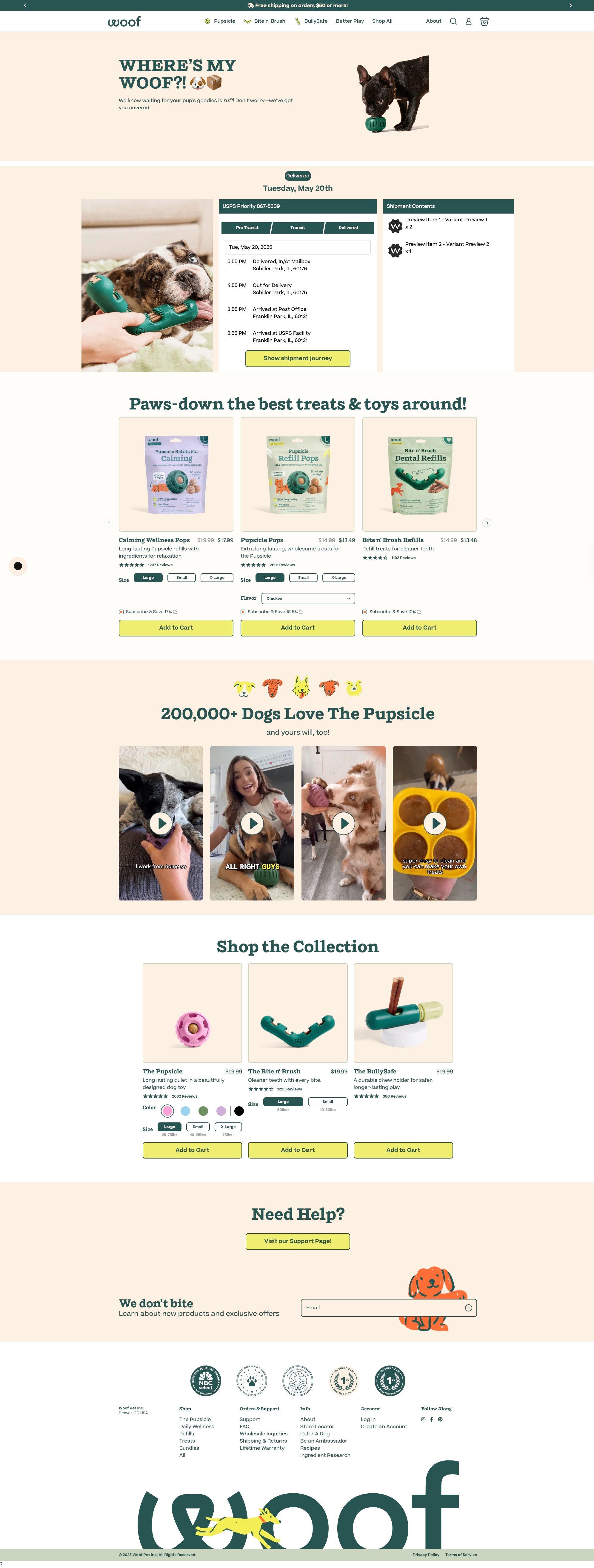 Woof Three-Column Food and Beverage Tracking Page 