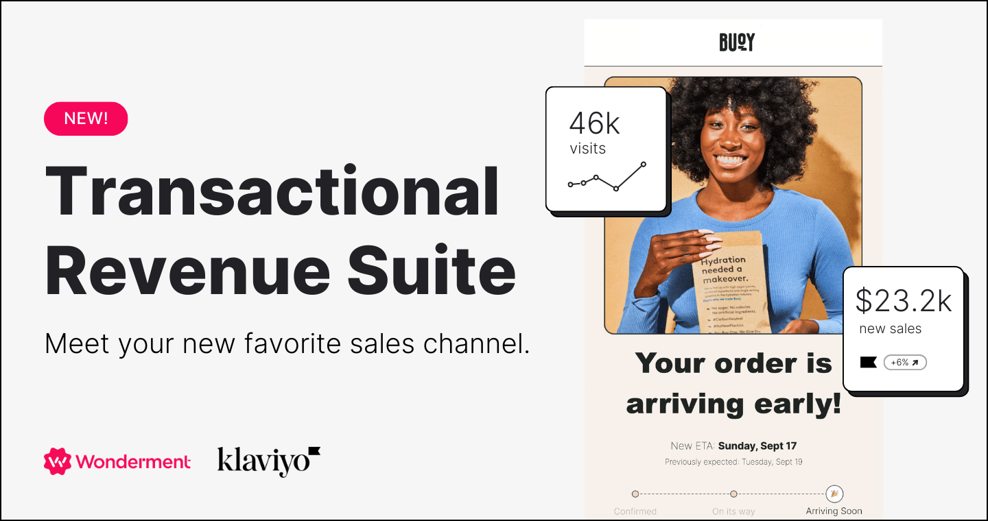 Introducing the Transactional Revenue Suite, Powered by Wonderment + Klaviyo