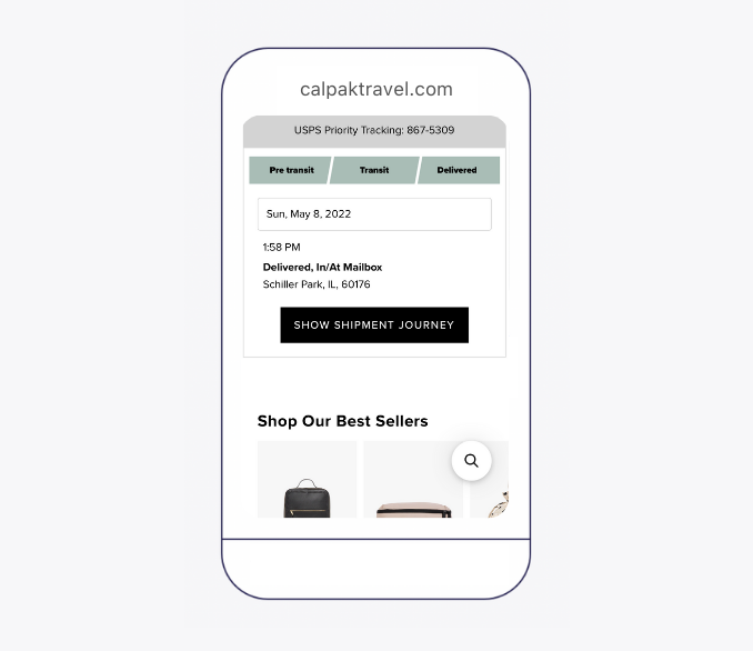 order tracking page