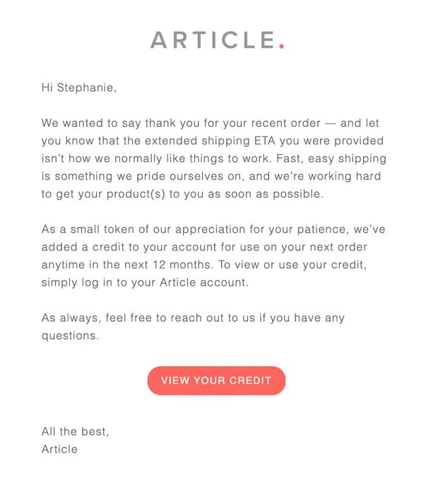 articleshippingapology