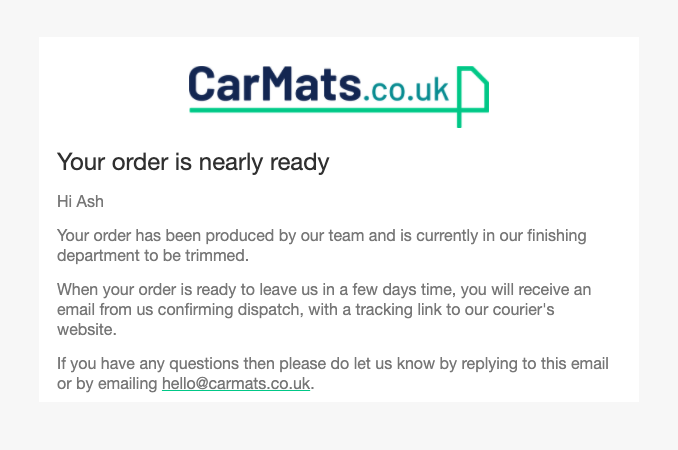 carmats email example