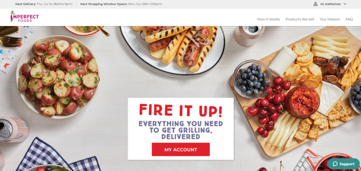 personalized website experience post purchase imperfect foods