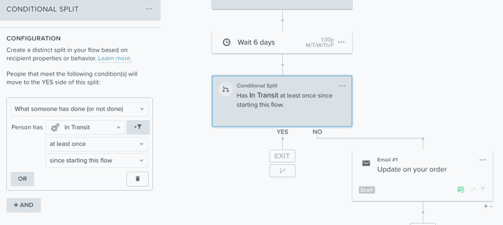 Klaviyo conditional split