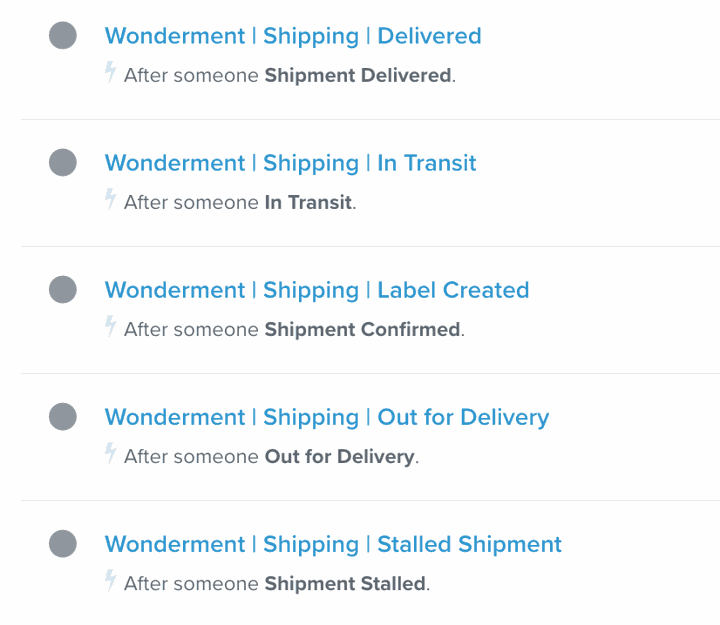 klaviyo shipping flow examples wonderment