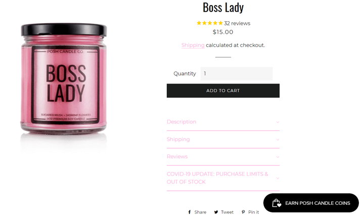 posh candle great ecomm