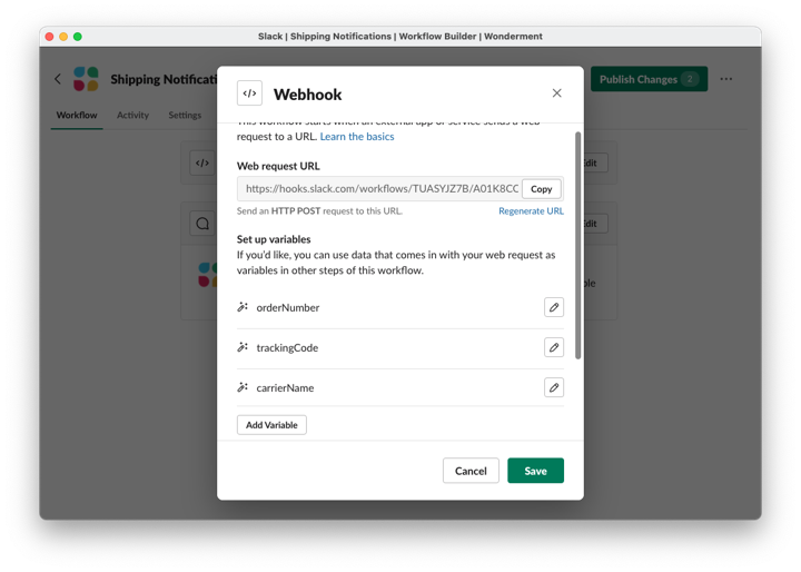 Slack workflow