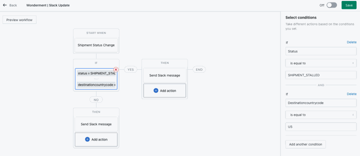 shipping slack alerts flow wonderment