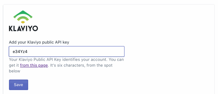 klaviyo public api key