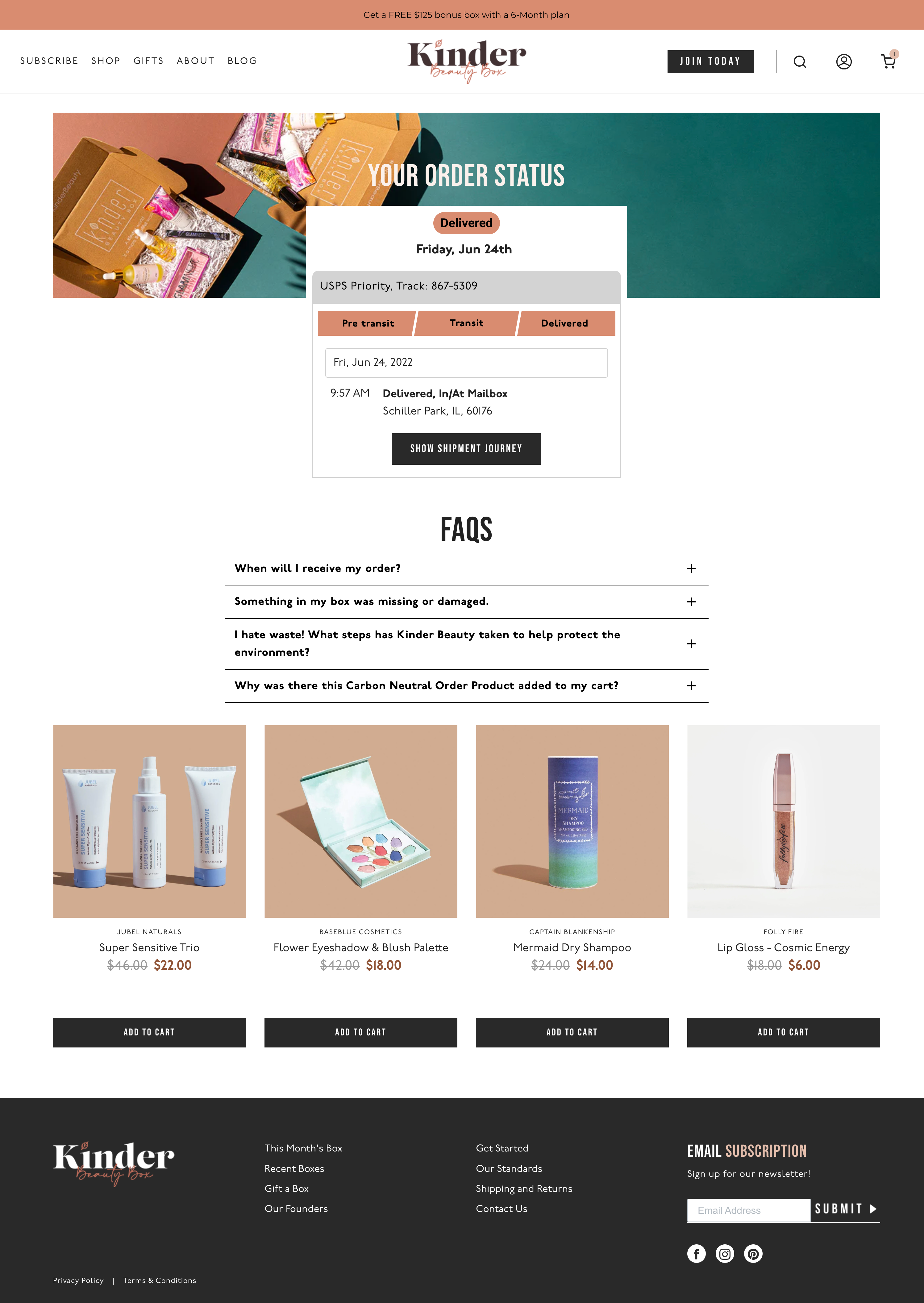 Kinder Beauty Single-Column Cosmetics and Beauty Tracking Page 