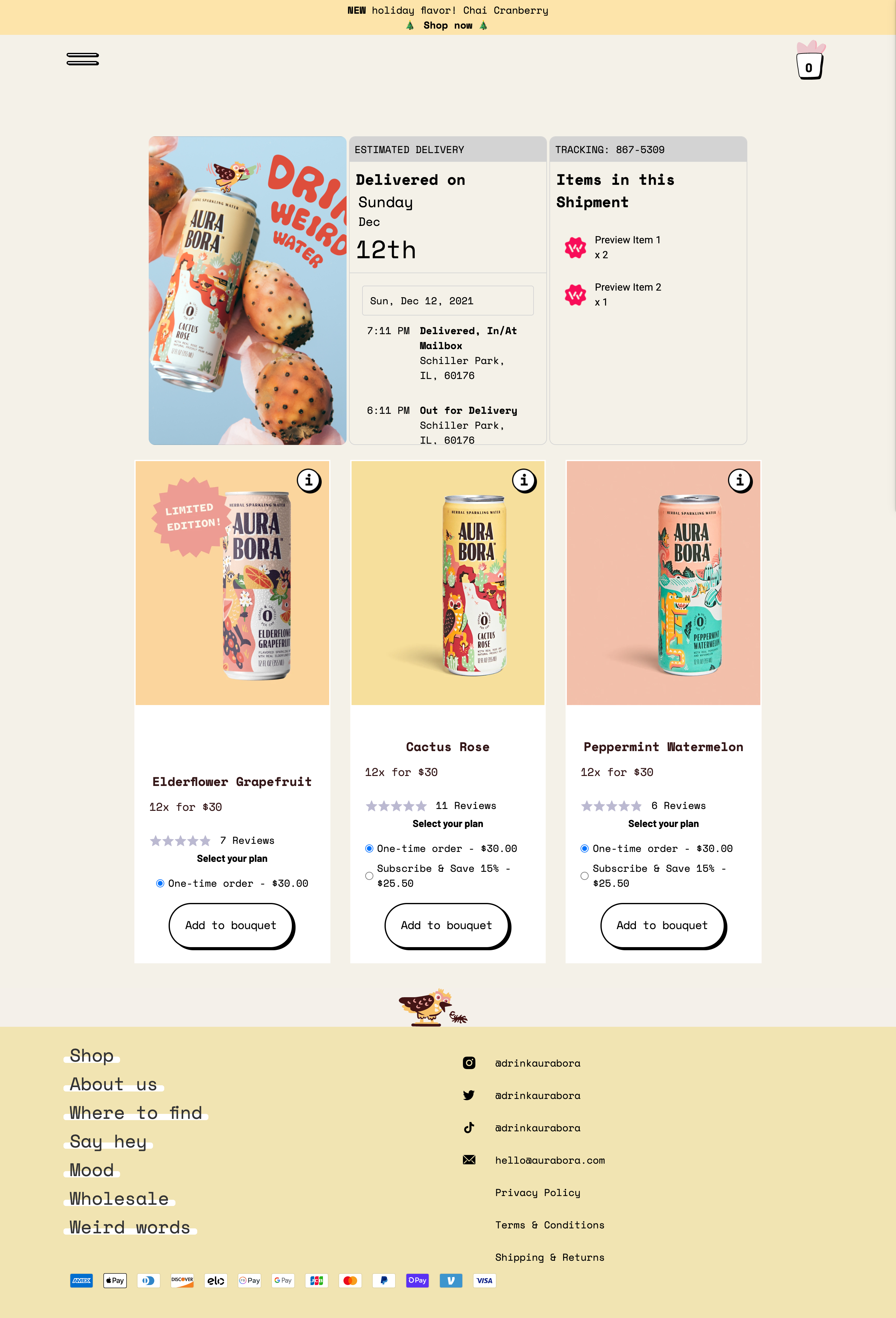 Aura Bora Three-Column Food and Beverage Tracking Page 